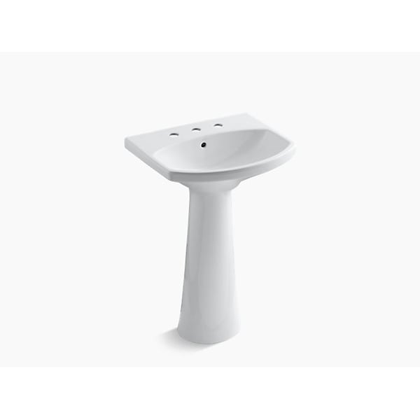 Pedestal Bathroom Sink W/ 8 Widespread Faucet Holes